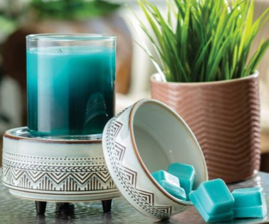 2-In-1 Classic Fragrance Warmer - Blossom Blue Candles