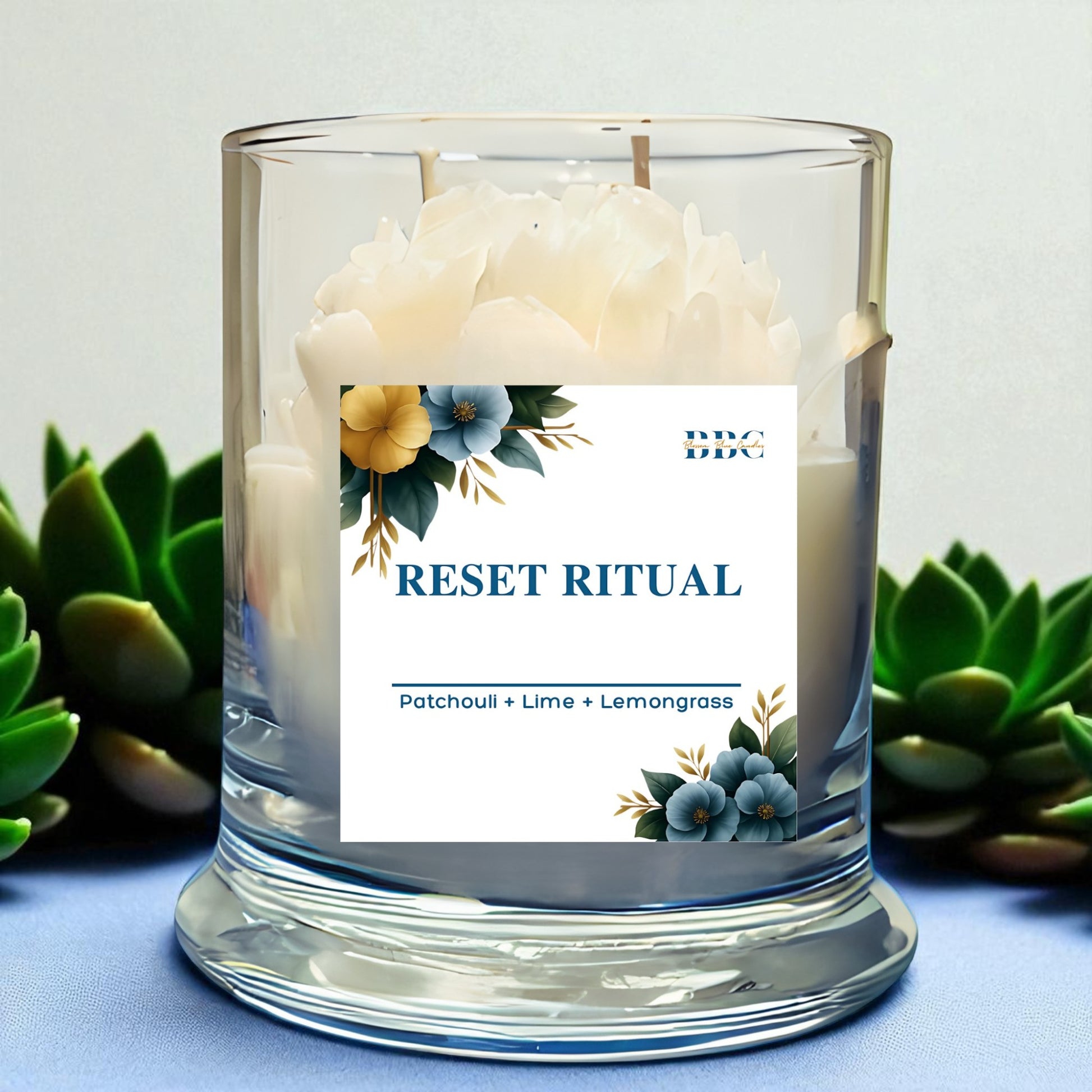 Grounding clean burn candle for clarity