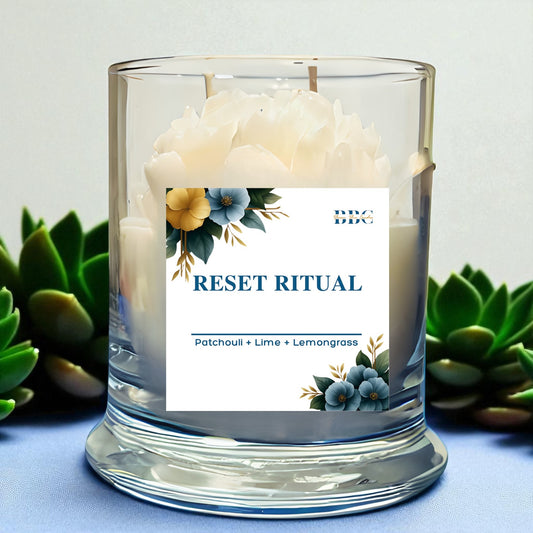 Grounding clean burn candle for clarity